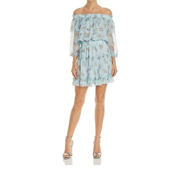 Anthropologie Shoshanna mint multi Bethea Silk Striped Party Dress 6 $398 - Picture 1 of 9